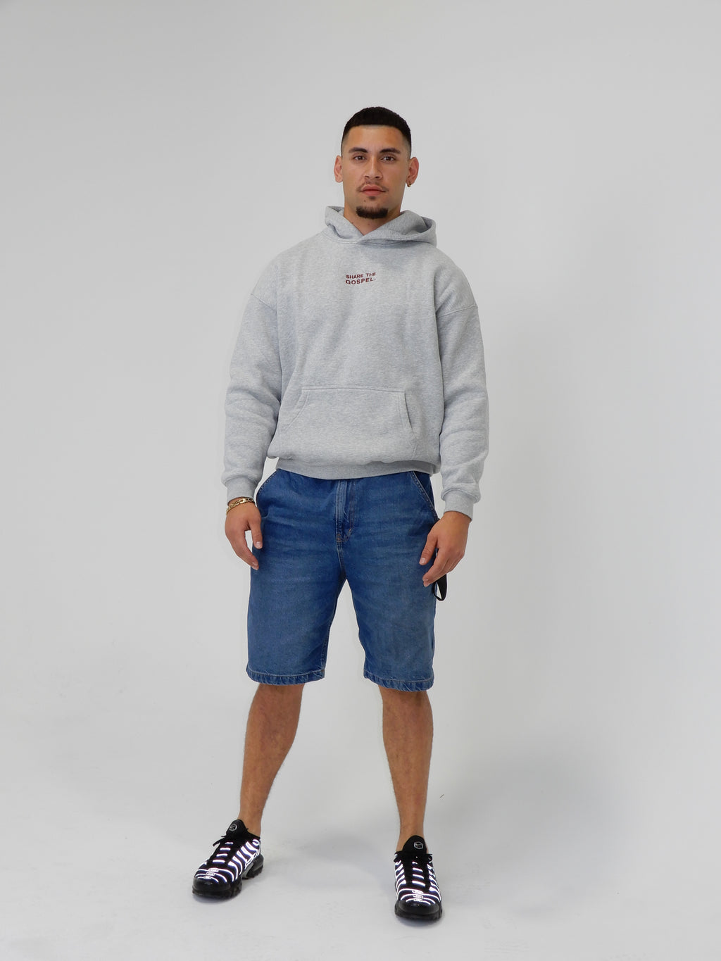 Grey & Crimson Heavyweight Hoodie