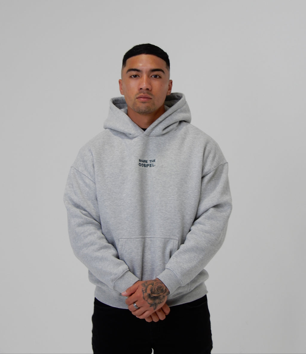 Grey & Emerald Heavyweight Hoodie