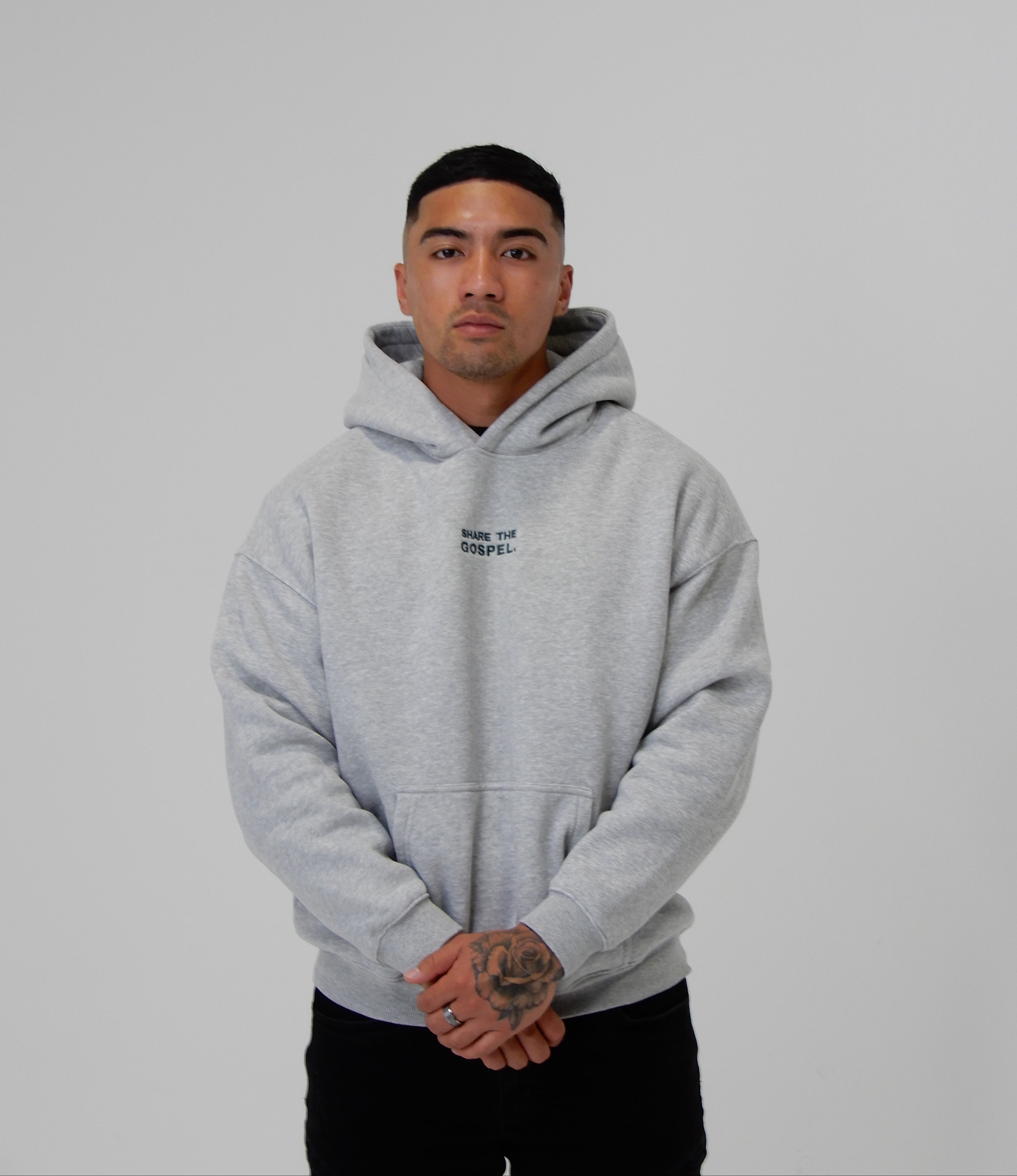 Grey & Emerald Heavyweight Hoodie